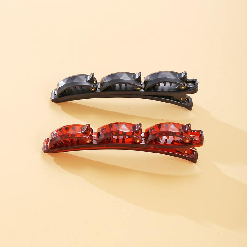 

2pcs Solid Hair Clip, Multicolor