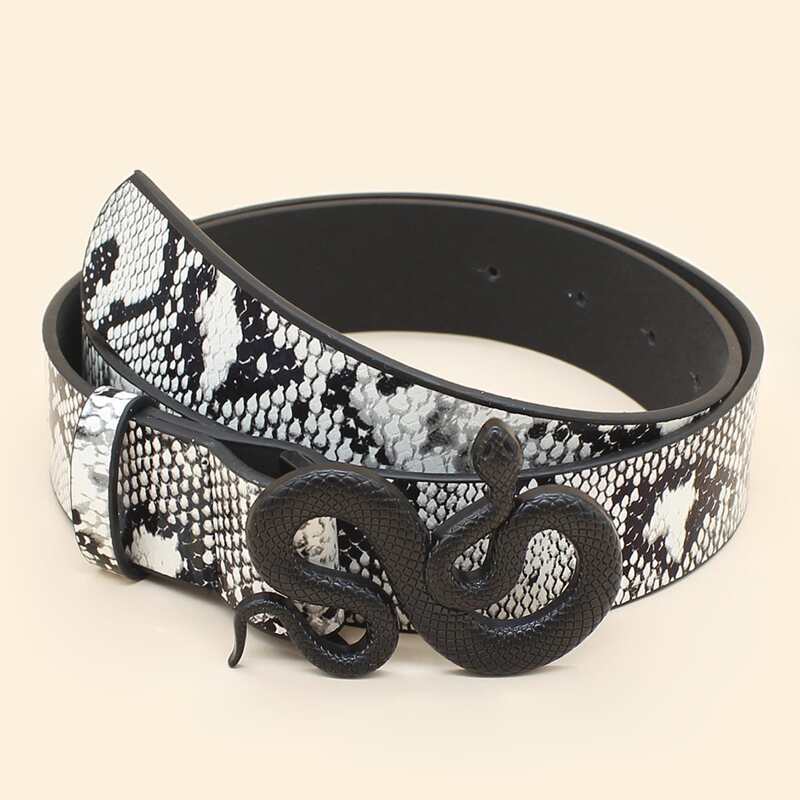 

Snakeskin Pattern Belt, Multicolor