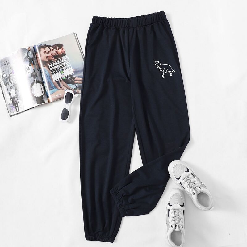 

Cartoon Graphic Sweatpants, Navy blue