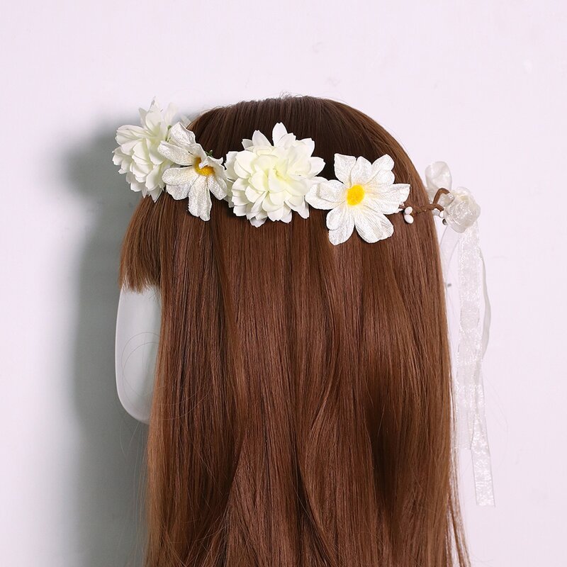 

Floral Hair Garland, White