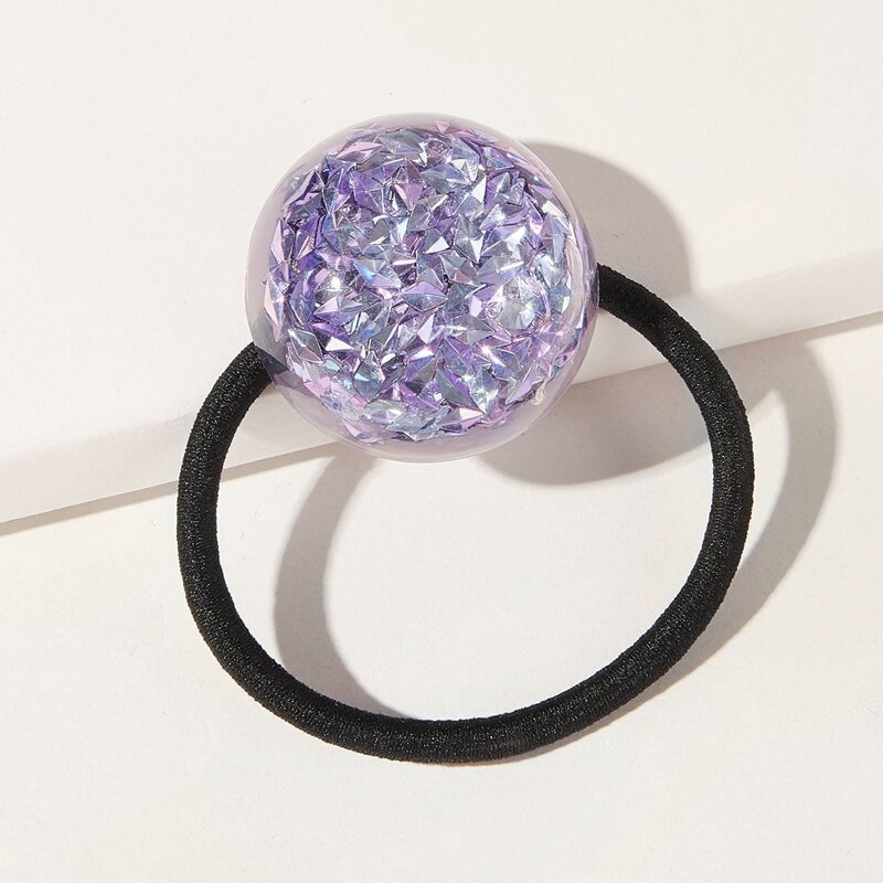 

Glitter Ball Hair Tie, Purple