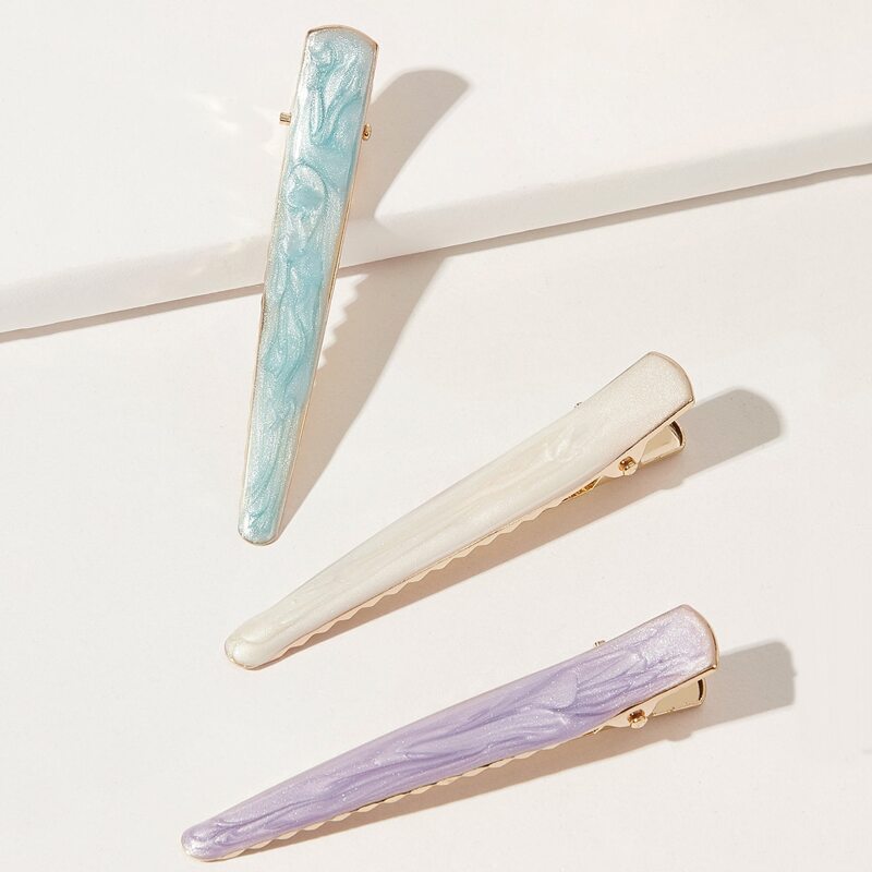 

3pcs Glitter Hair Clip, Multicolor