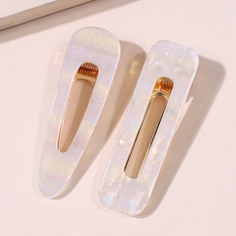 

2pcs Glitter Hair Clip, White