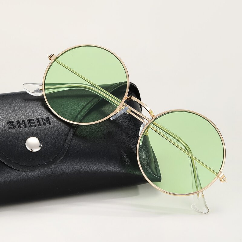 

Guys Round Frame Tinted Lens Sunglasses, Mint green