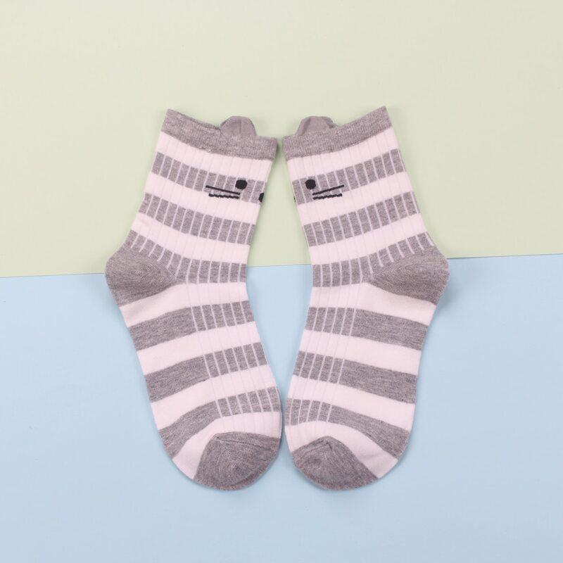 

Cartoon Striped Socks, Multicolor