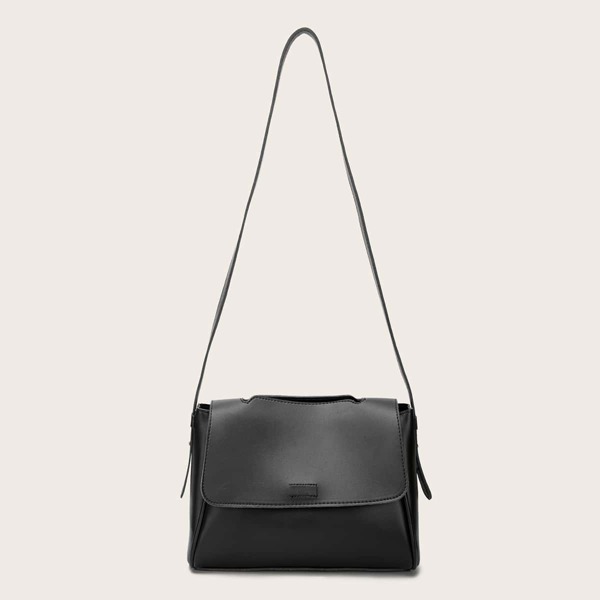 

Simple Flap Crossbody Bag, Black