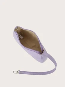 Bolsa Baguette Com Estampa De Crocodilo - Malva - Visão 5