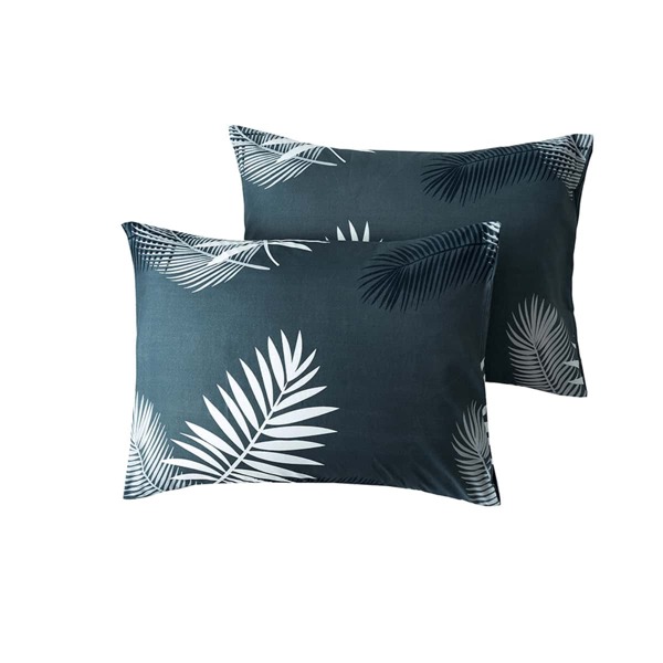 

1pair Leaf Print Pillowcase Without Filler, Green