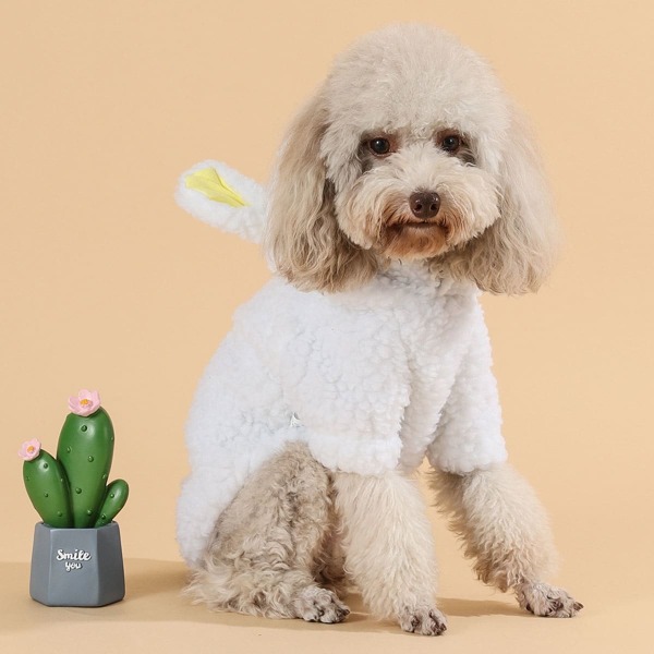 

Sheep Design Dog Hoodie, White