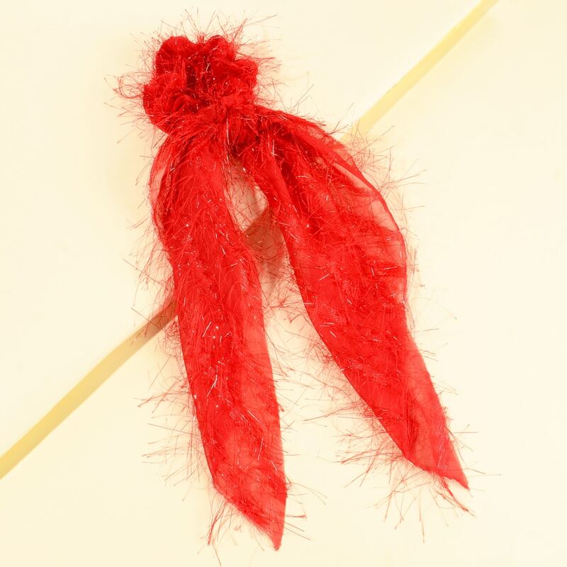 

Plain Scrunchie Scarf, Red