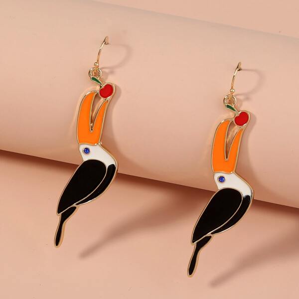 

Bird Drop Earrings, Multicolor