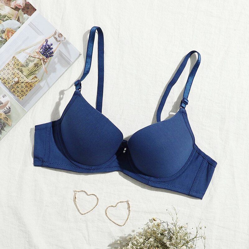 

Solid Underwire Bra, Blue