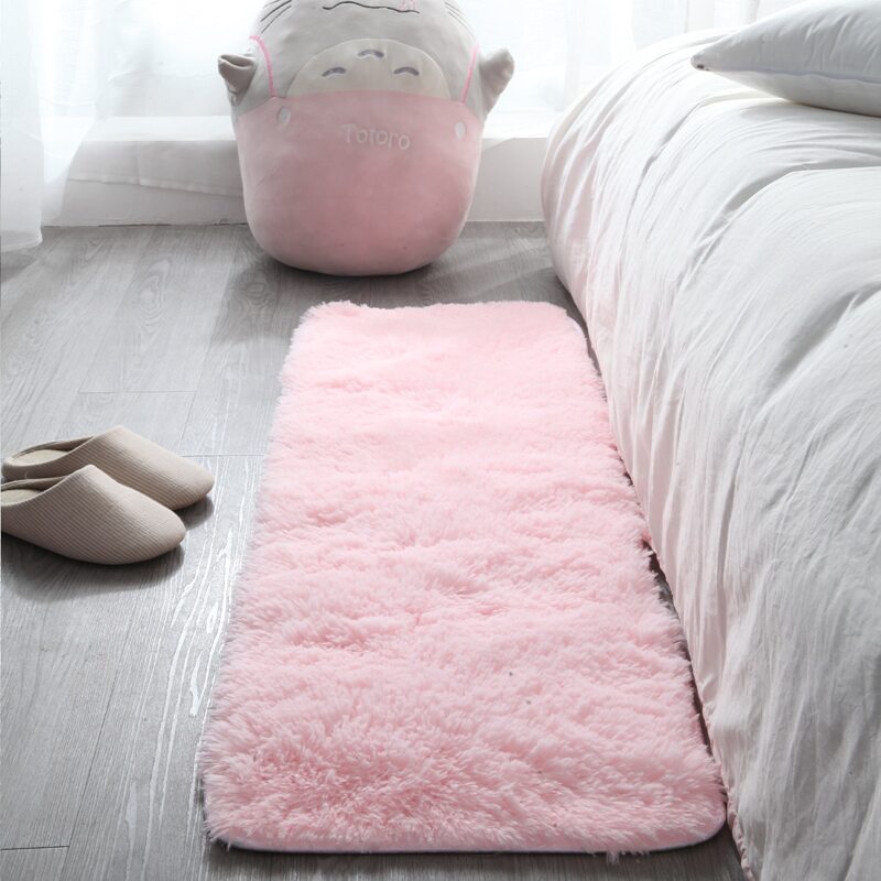 

Solid Plush Floor Mat, Pink