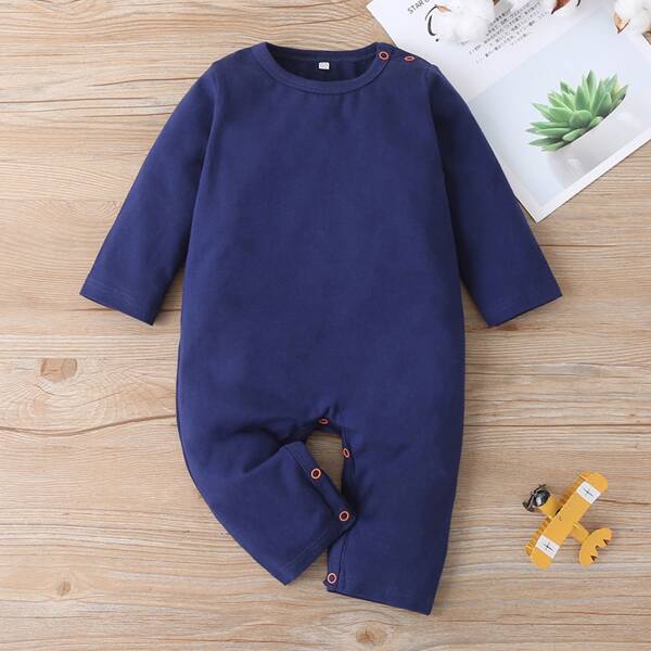 

Baby Boy Solid Jumpsuit, Navy blue
