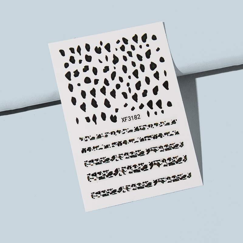 

1sheet Dalmatian & Leopard Pattern Nail Art Sticker, Multicolor