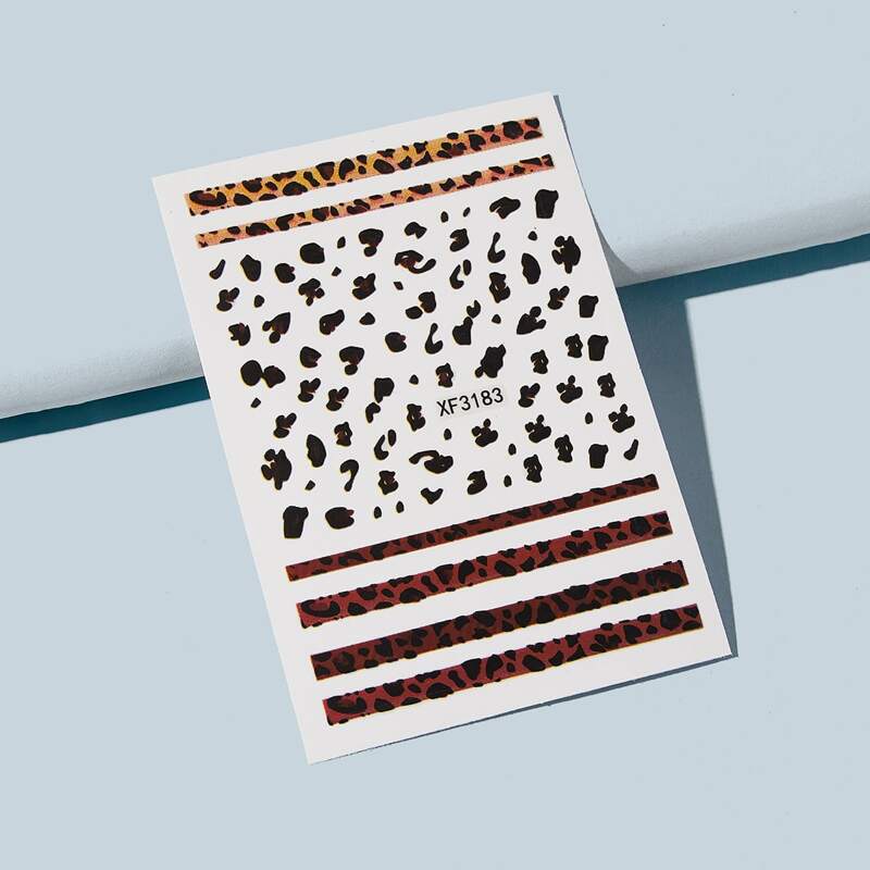 

1sheet Leopard Pattern Nail Art Sticker, Multicolor