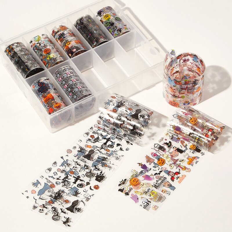 

10rolls Halloween Pattern Nail Art Sticker, Multicolor