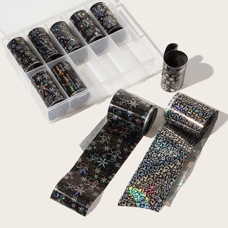 

10rolls Christmas Pattern Nail Art Sticker, Multicolor