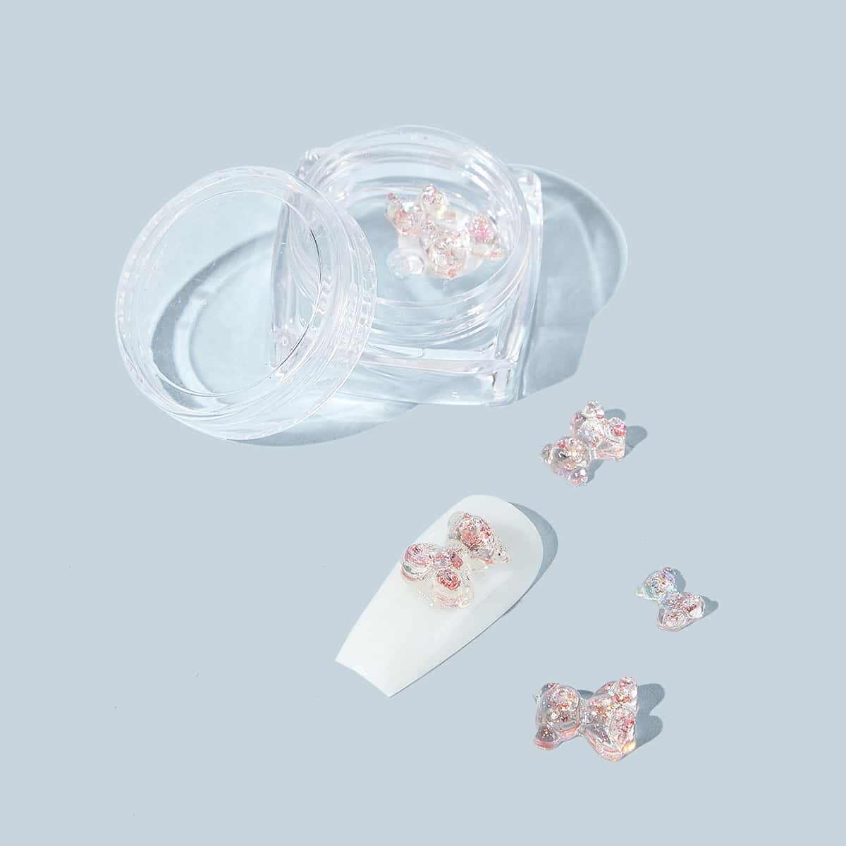 

1box Clear Bear Nail Art Decoration, Baby pink