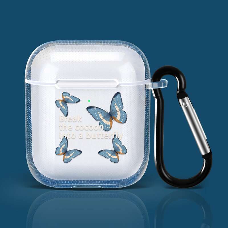 

Butterfly & Slogan Graphic Clear Airpods Case