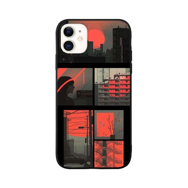

Aesthetic Collage Pattern iPhone Case, Multicolor