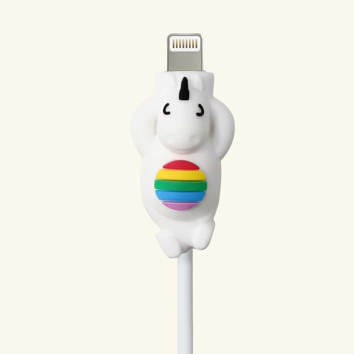 

Cartoon Unicorn Shaped Data Cable Protector, White
