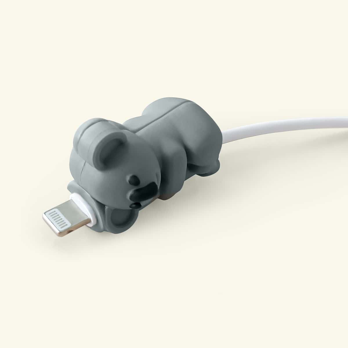 

Cartoon Koala Shaped Data Cable Protector, Grey