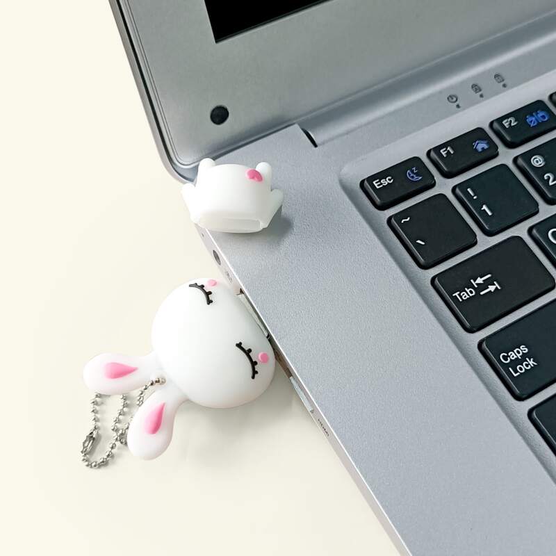 

Cartoon Rabbit Shaped USB Flash Drive, White