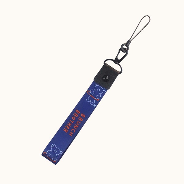 

Cartoon Bear Print Phone Lanyard, Blue