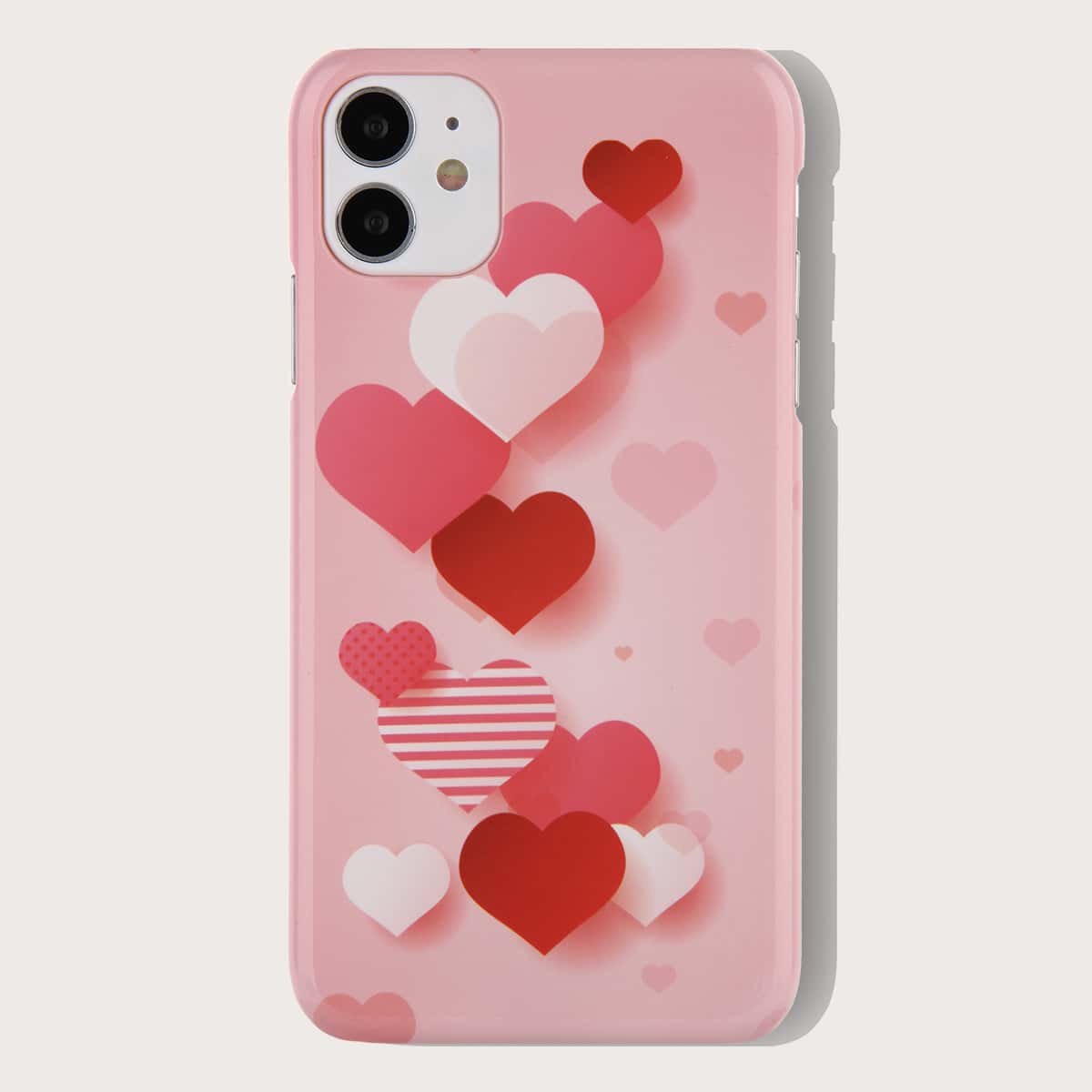 

Heart Print iPhone Case, Pink