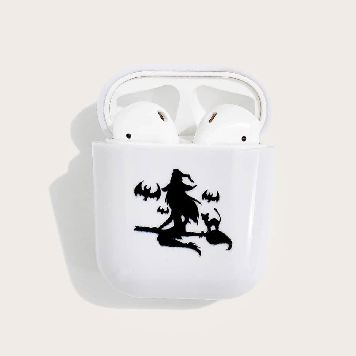 

Halloween Witch Pattern Airpods Case, White
