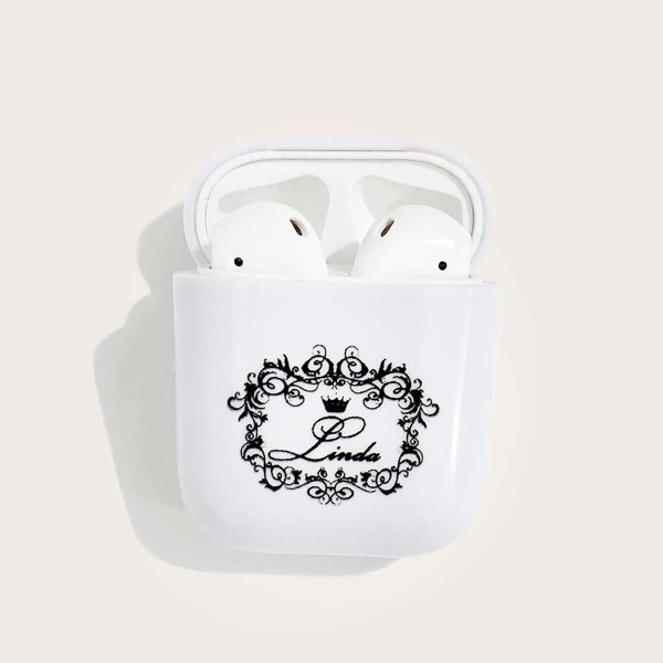 

Scroll Print Airpods Case, White