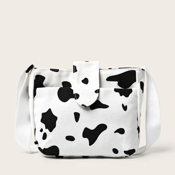 

Kids Cow Print Crossbody Bag, White