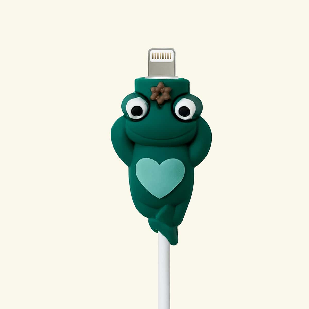 

Cartoon Frog Shaped Data Cable Protector, Green