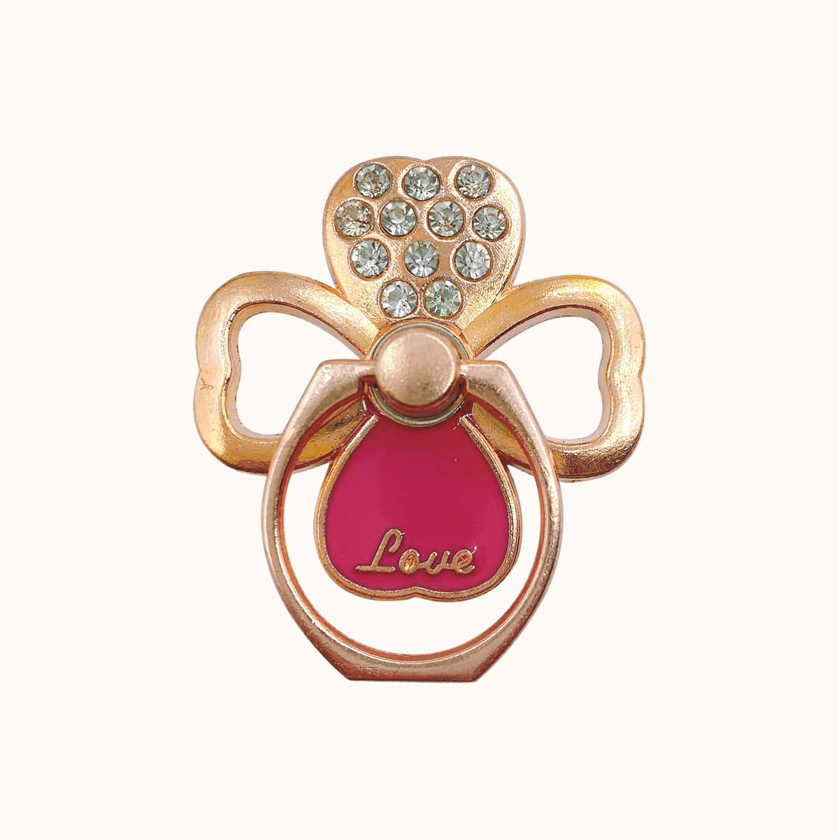 

Clover Design Phone Ring Holder, Pink