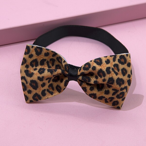 

1pc Leopard Pattern Bow Decor Cat Collar, Multicolor