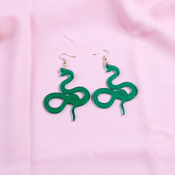 

Snake Charm Drop Earrings, Green
