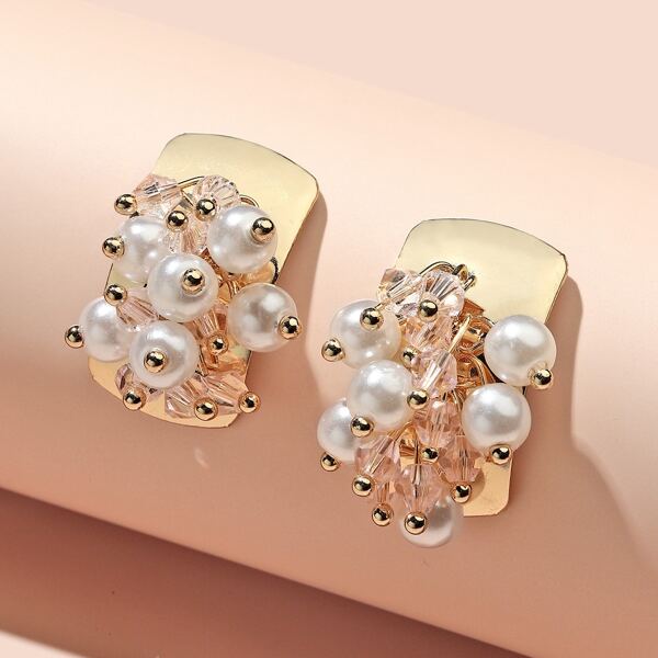 

Faux Pearl Decor Stud Earrings, Multicolor