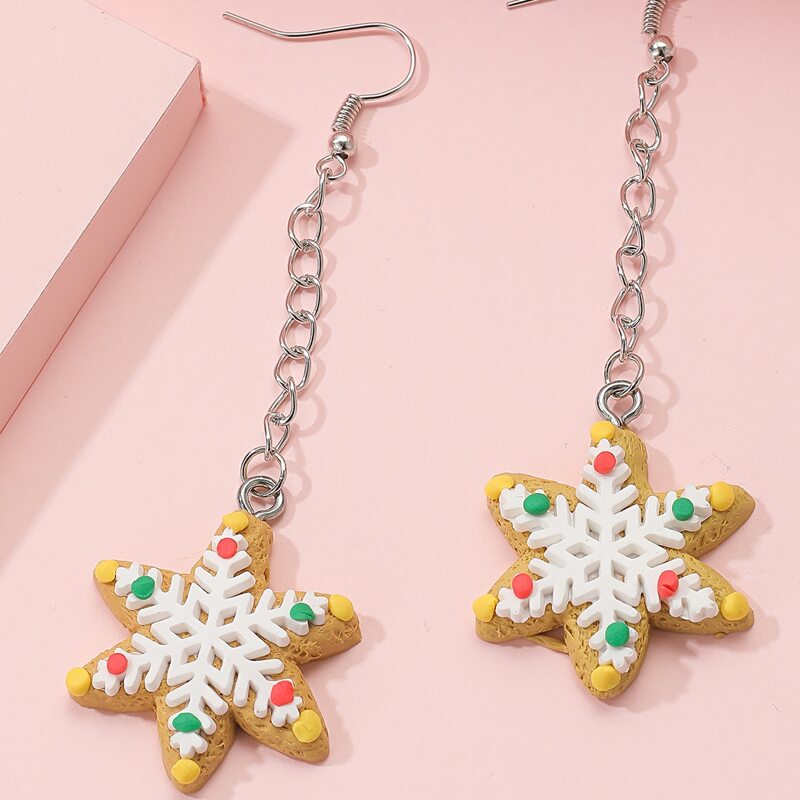 

Christmas Snowflake Charm Drop Earrings, Multicolor