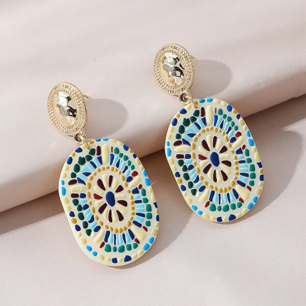 

Geometric Drop Earrings, Multicolor
