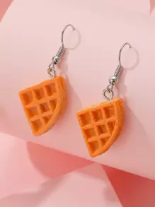 Bông tai thả bánh quế quyến rũ - màu nâu - Xem 1