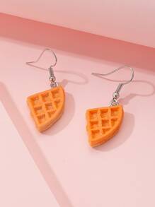 Bông tai thả bánh quế quyến rũ - màu nâu - Xem 2