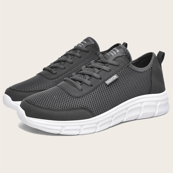 

Men Lace-up Front Wide Fit Sneakers, Dark grey