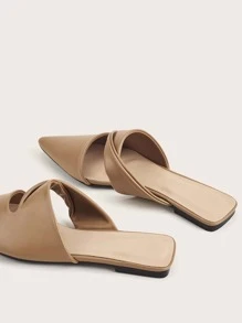 Cut Out Point Toe Flat Mules