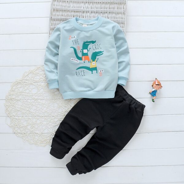 

Toddler Boys Crocodile & Letter Graphic Sweatshirt & Sweatpants, Multicolor