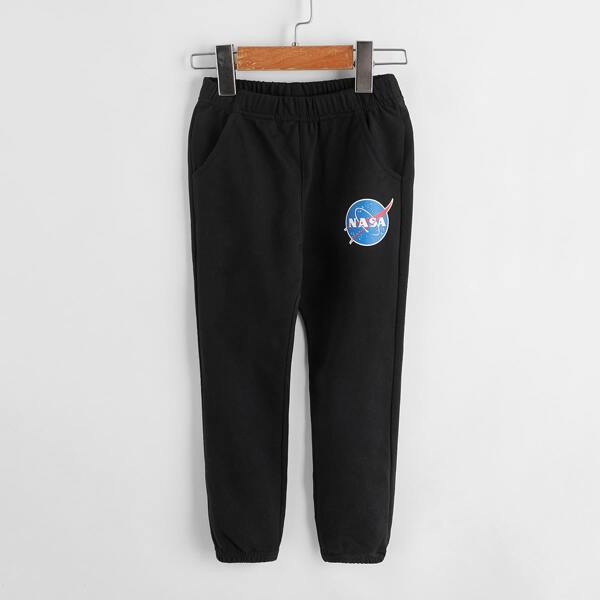 

Toddler Boys Letter Graphic Sweatpants, Black