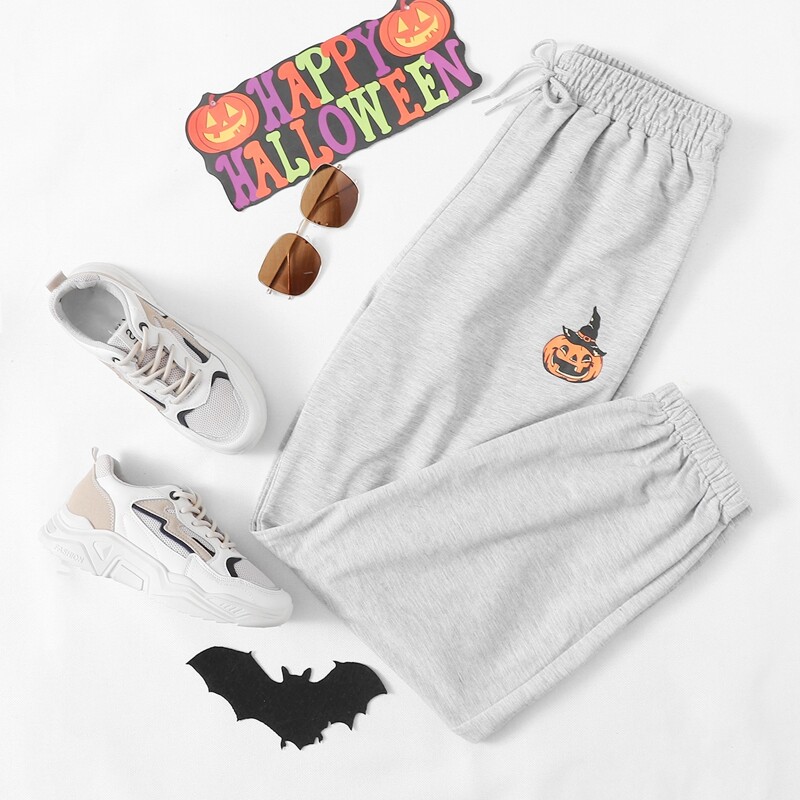 

Halloween Pumpkin Sweat Joggers, Light grey