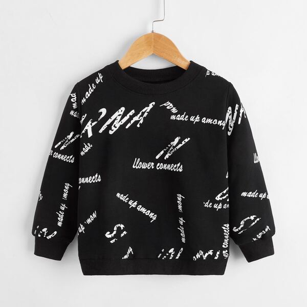 

Toddler Boys Letter Graphic Sweatshirt, Black