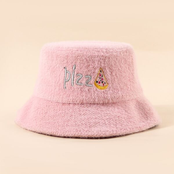 

Letter Embroidery Bucket Hat, Pink