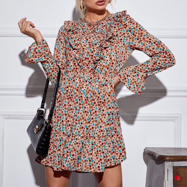 

Ditsy Floral Ruffle Detail Smock Dress, Multicolor